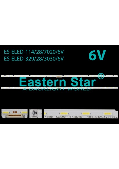 ES-ELED-114, ES-ELED-329/6V, SAMSUNG, UE43NU7100, UE43NU7400, UE43RU7090, UE43RU7100, UE43RU7400, TV LED BAR, AOT_43_NU7100, TV LED BAR