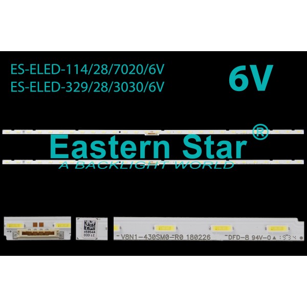 ES-ELED-114, ES-ELED-329/6V, SAMSUNG, UE43NU7100, UE43NU7400, UE43RU7090, UE43RU7100, UE43RU7400, TV LED BAR, AOT_43_NU7100, TV LED BAR